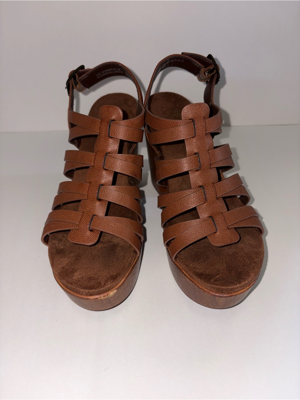 White Mountain- Women's Brown Strappy Platform Sandals